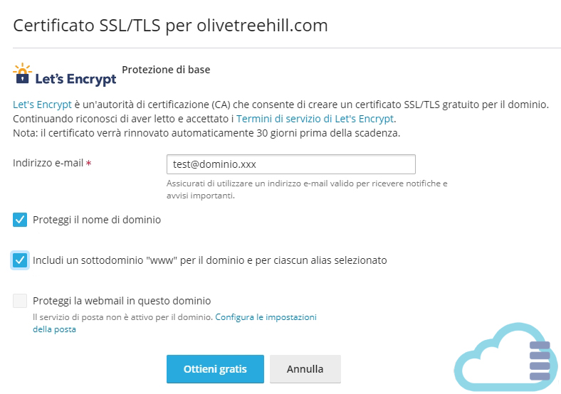 Come attivare il certificato Let's Encrypt 3