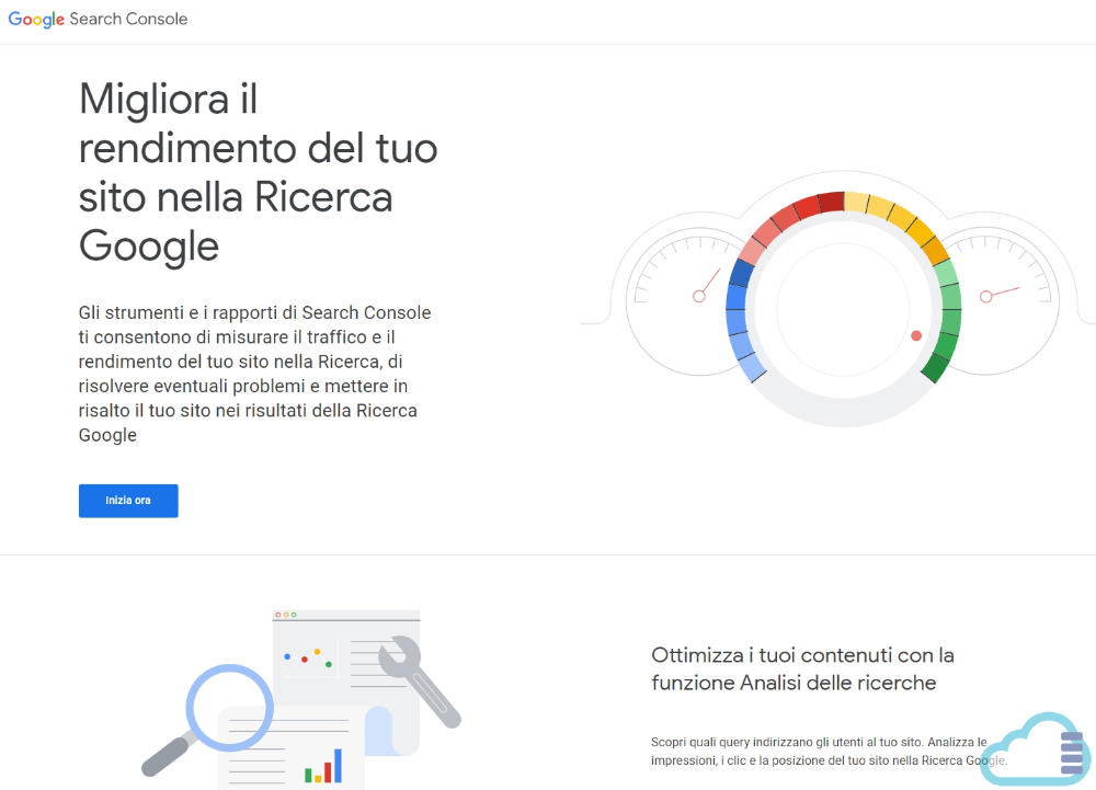 Google Search Console Schermata iniziale